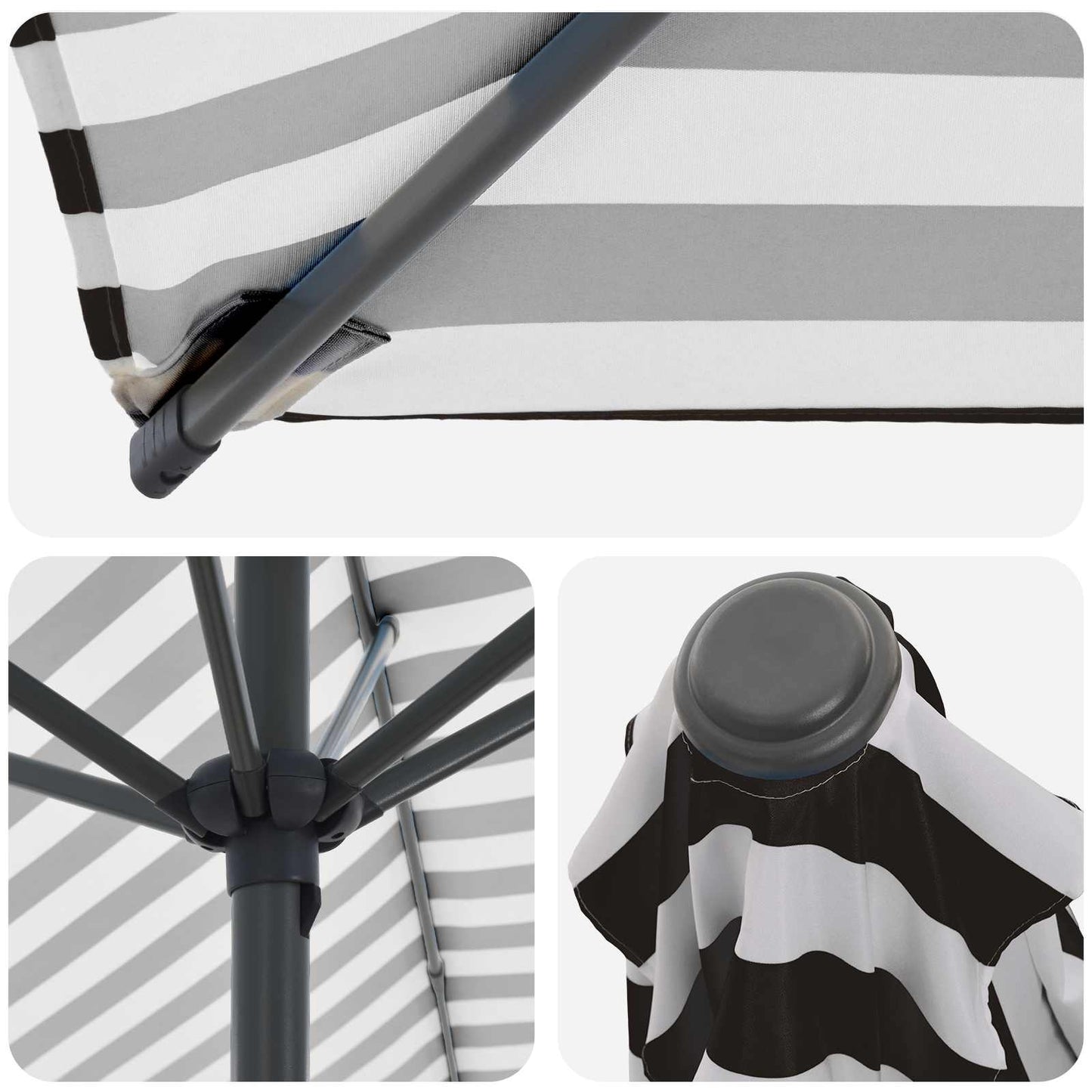 Haveparasol med base 230 x 230 cm Polyester Rektangulær