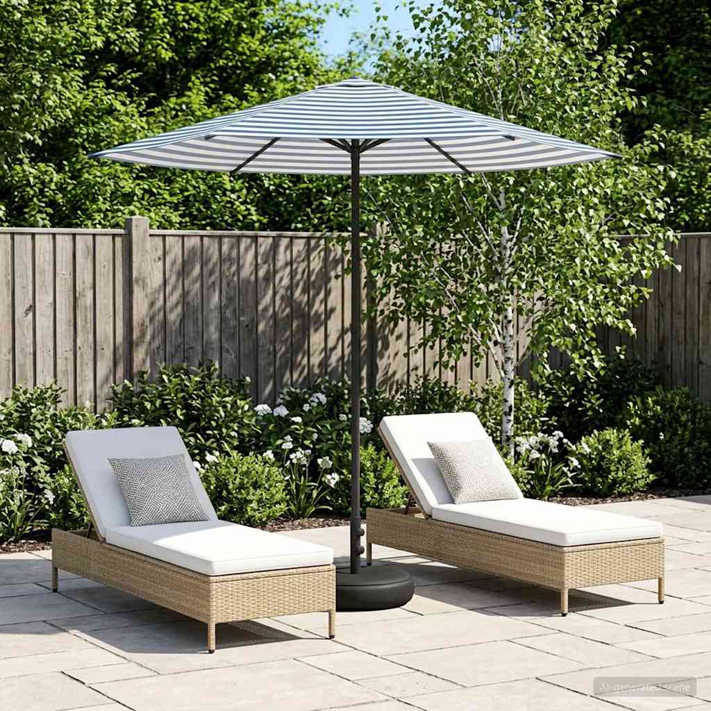 Haveparasol med base 230 x 230 cm Polyester Rektangulær