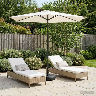 Haveparasol med base 270 x 270 cm Polyester Rektangulær