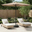 Haveparasol med base 270 x 270 cm Polyester Rektangulær Gråbrun