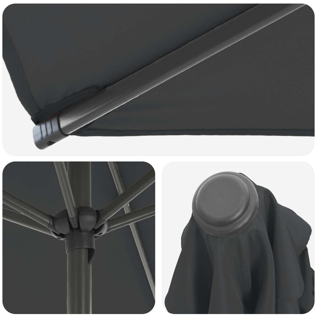 Haveparasol med base 270 x 270 cm Polyester Rektangulær