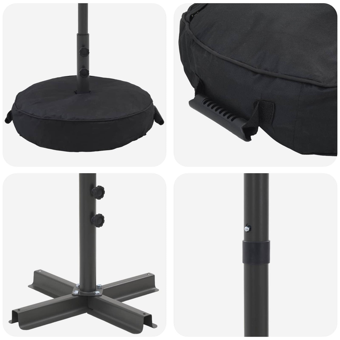Haveparasol med base 270 x 270 cm Polyester Rektangulær