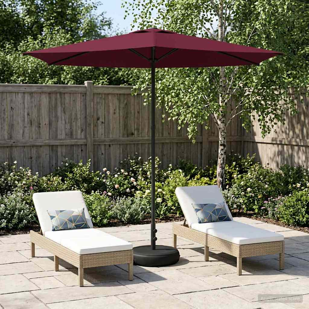Haveparasol med base 270 x 270 cm Polyester Rektangulær
