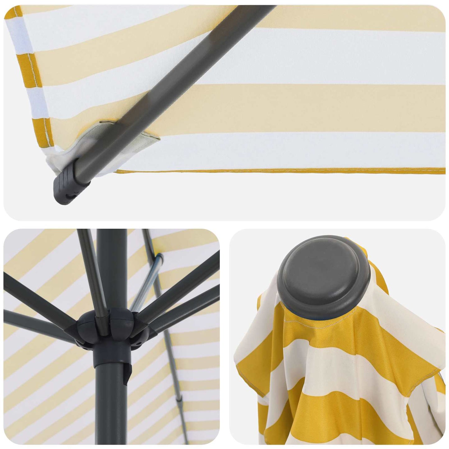 Haveparasol med base 270 x 270 cm Polyester Rektangulær