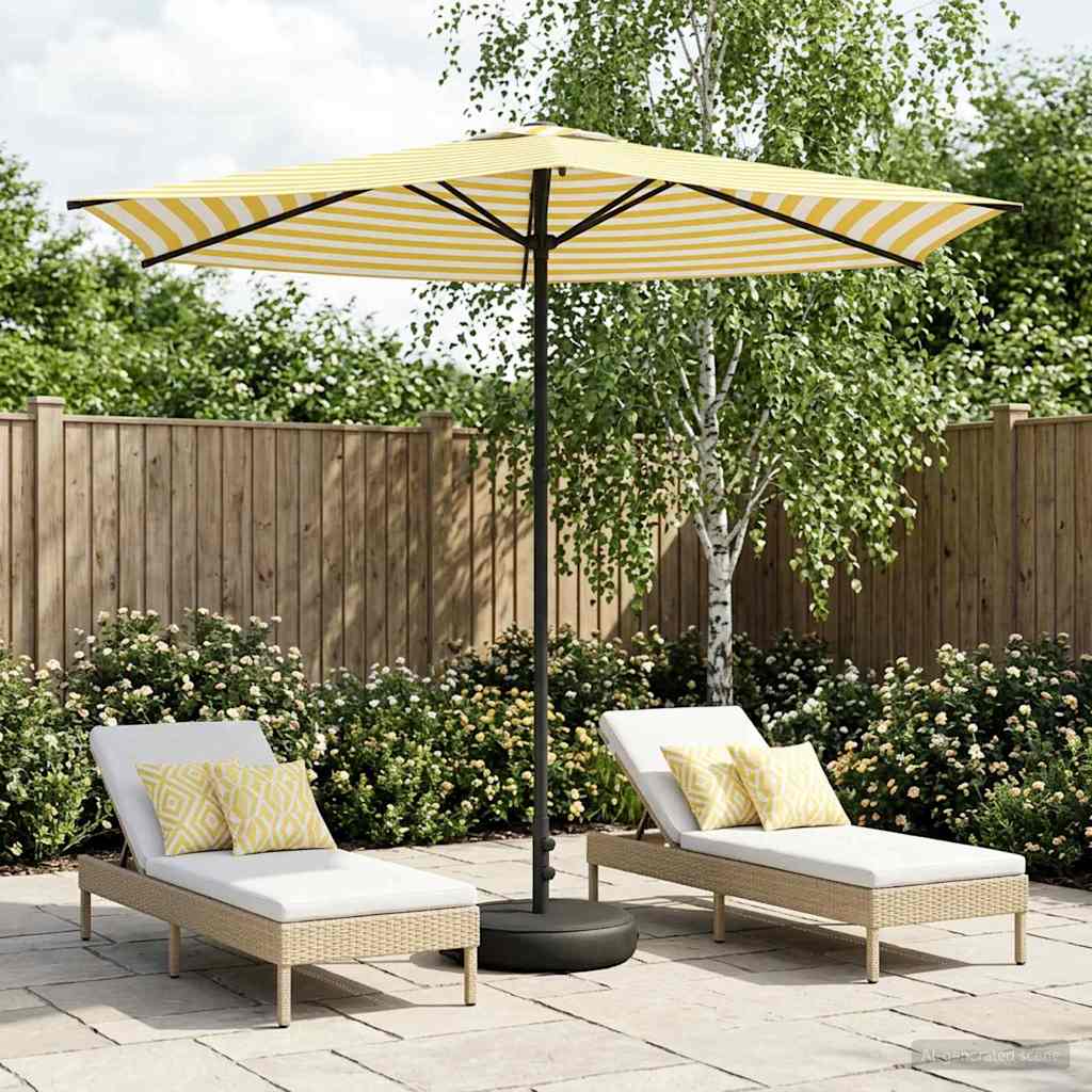 Haveparasol med base 270 x 270 cm Polyester Rektangulær