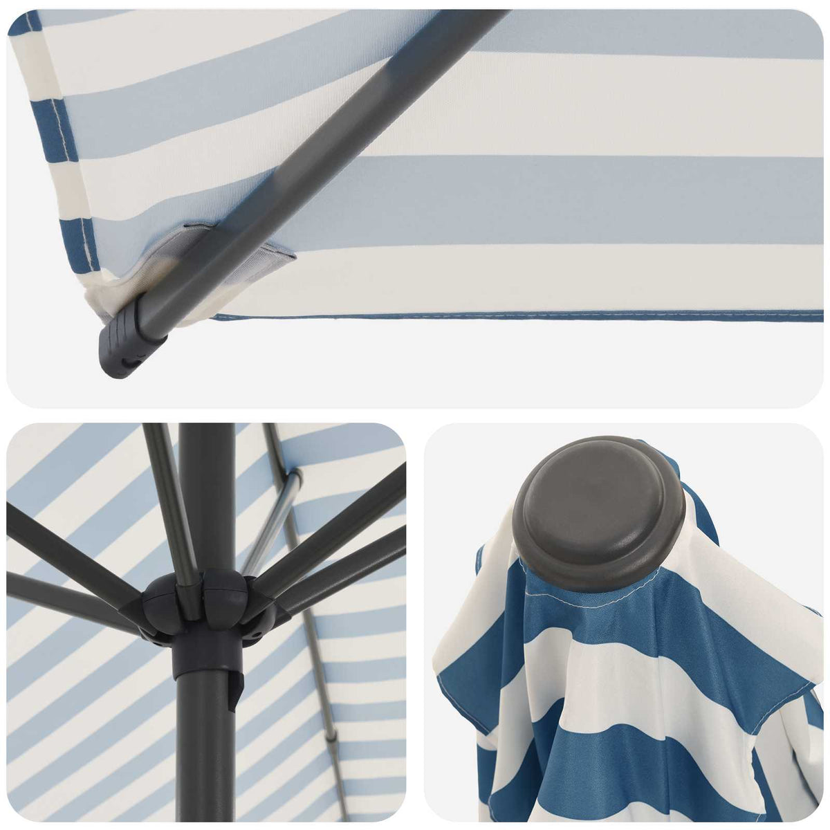Haveparasol med base 270 x 270 cm Polyester Rektangulær