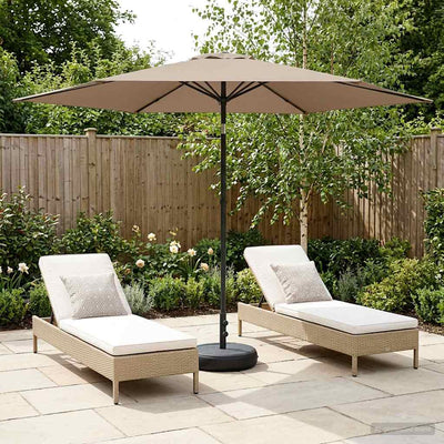 Haveparasol med base 300 x 300 cm Polyester Rektangulær Gråbrun