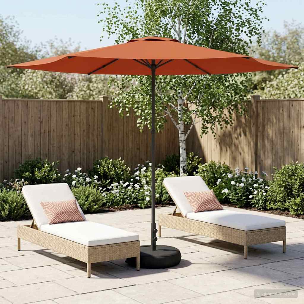 Haveparasol med base 300 x 300 cm Polyester Rektangulær