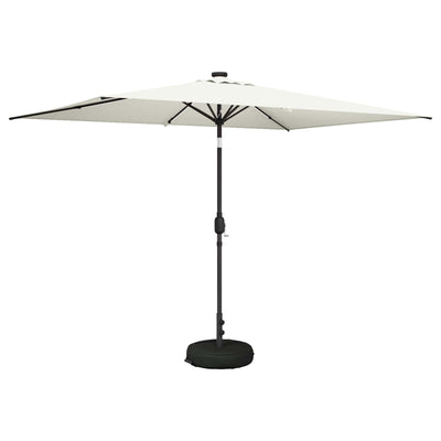 Haveparasol med LED lys og fod 200 x 300 cm Polyester