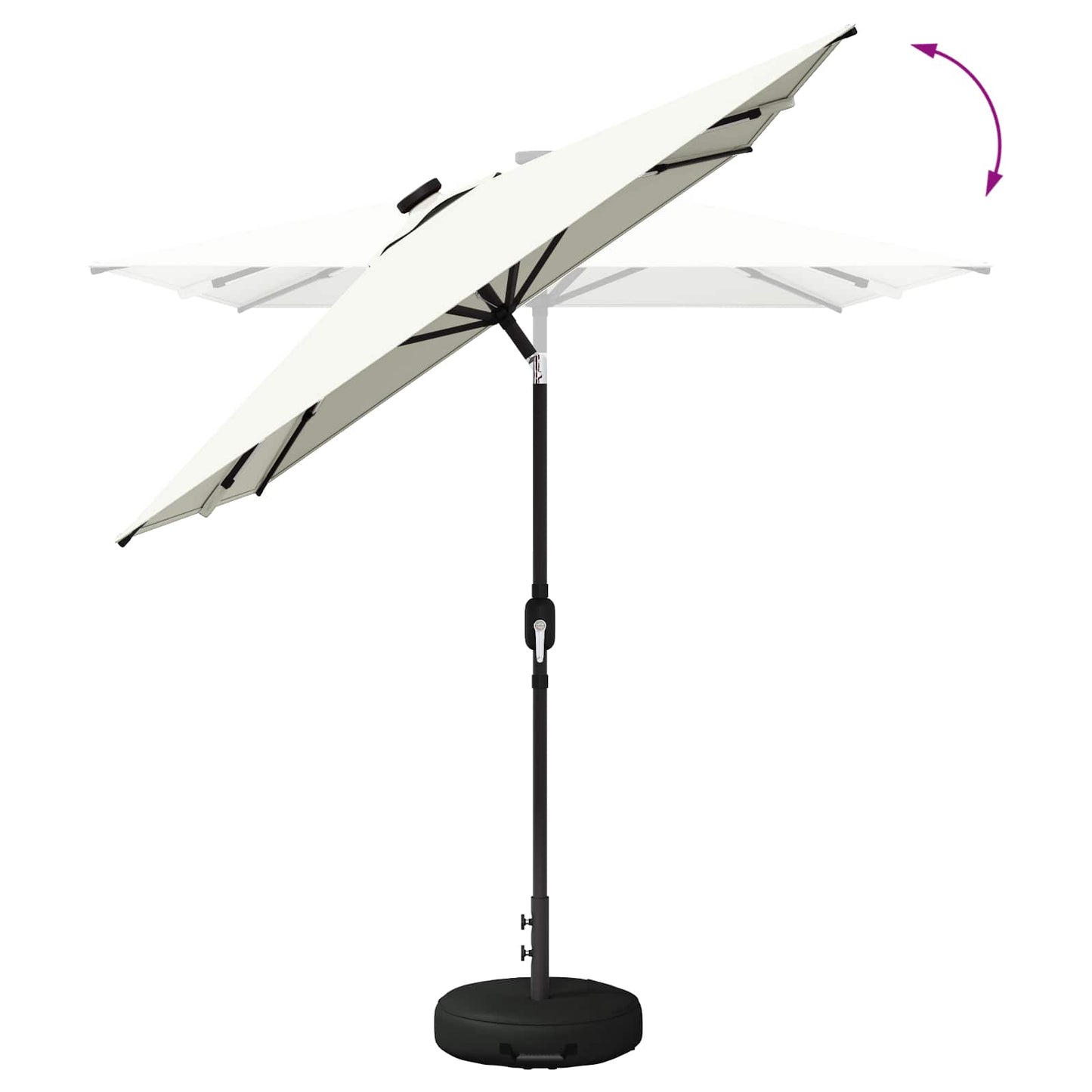 Haveparasol med LED lys og fod 200 x 300 cm Polyester