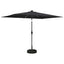 Haveparasol med LED lys og fod 200 x 300 cm Polyester Antracit