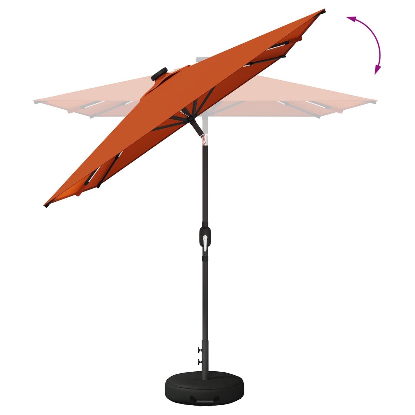 Haveparasol med LED lys og fod 200 x 300 cm Polyester