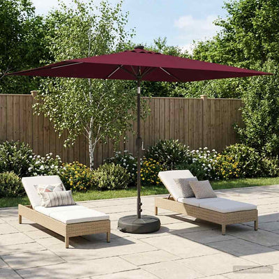 Haveparasol med LED lys og fod 200 x 300 cm Polyester