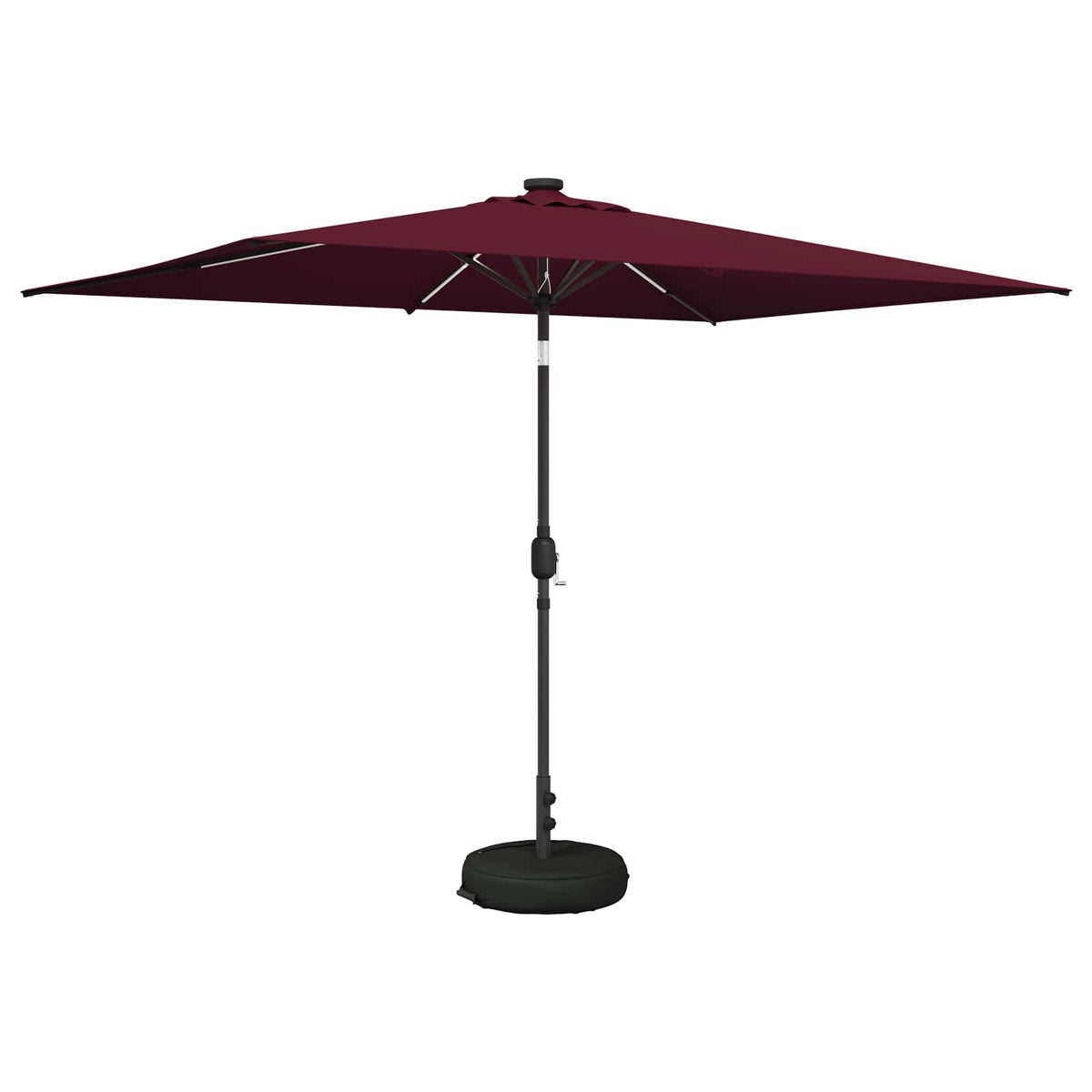 Haveparasol med LED lys og fod 200 x 300 cm Polyester