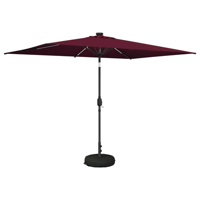 Haveparasol med LED lys og fod 200 x 300 cm Polyester