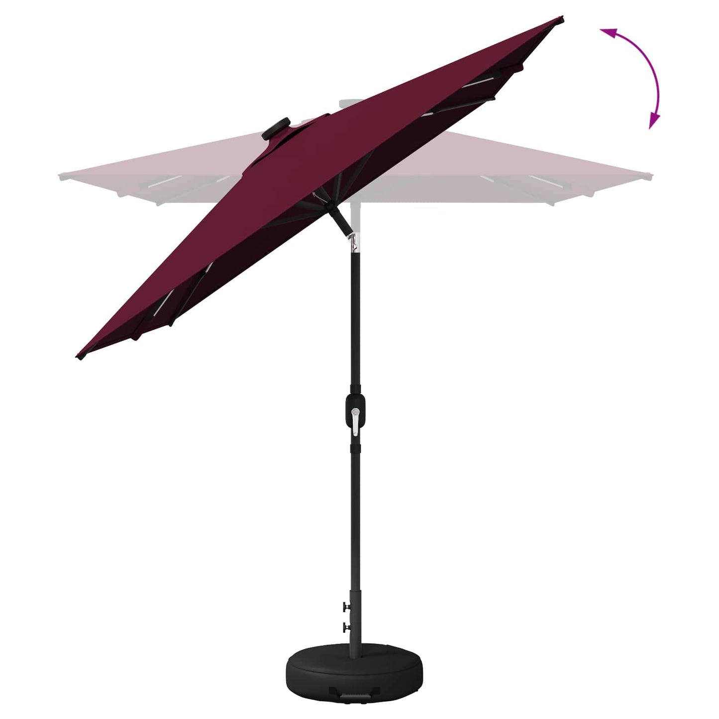 Haveparasol med LED lys og fod 200 x 300 cm Polyester