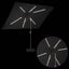 Haveparasol med LED lys og fod 200 x 300 cm Polyester Sort