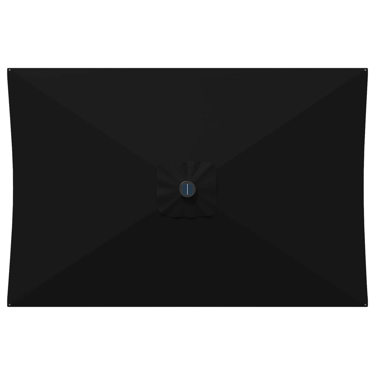 Haveparasol med LED lys og fod 200 x 300 cm Polyester Sort