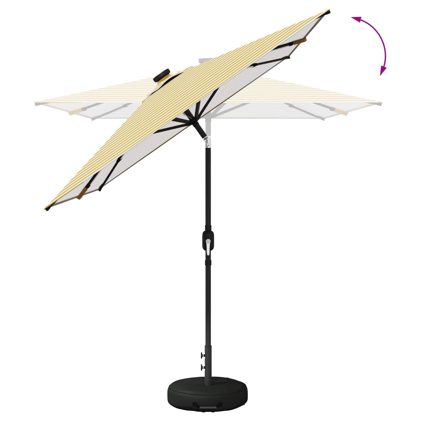 Haveparasol med LED lys og fod 200 x 300 cm Polyester
