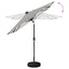 Haveparasol med LED lys og fod 200 x 300 cm Polyester