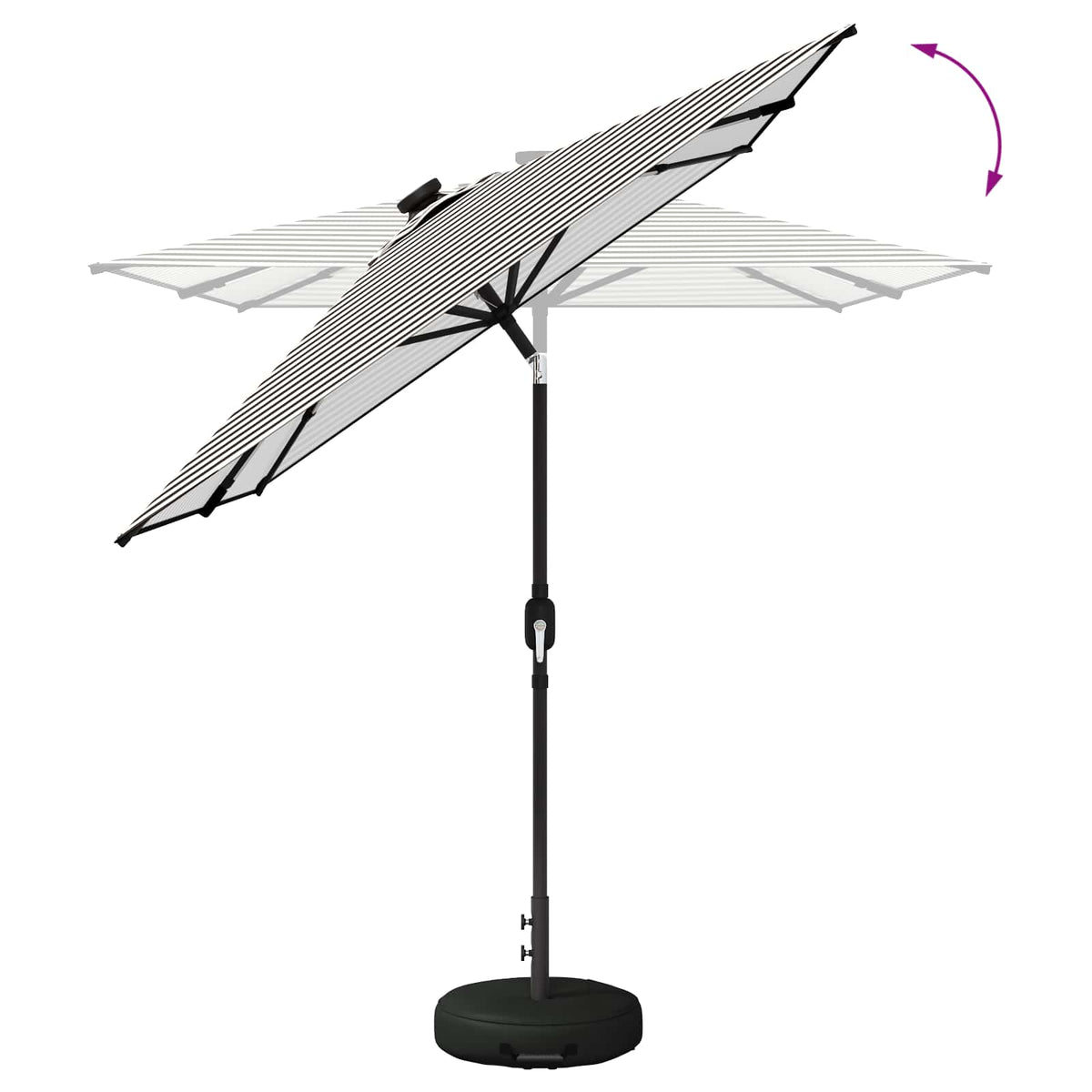 Haveparasol med LED lys og fod 200 x 300 cm Polyester