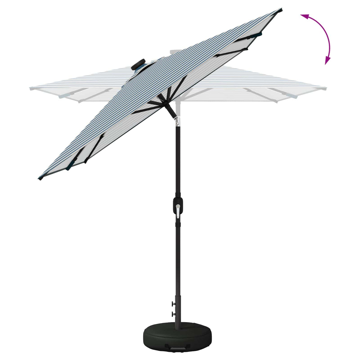 Haveparasol med LED lys og fod 200 x 300 cm Polyester