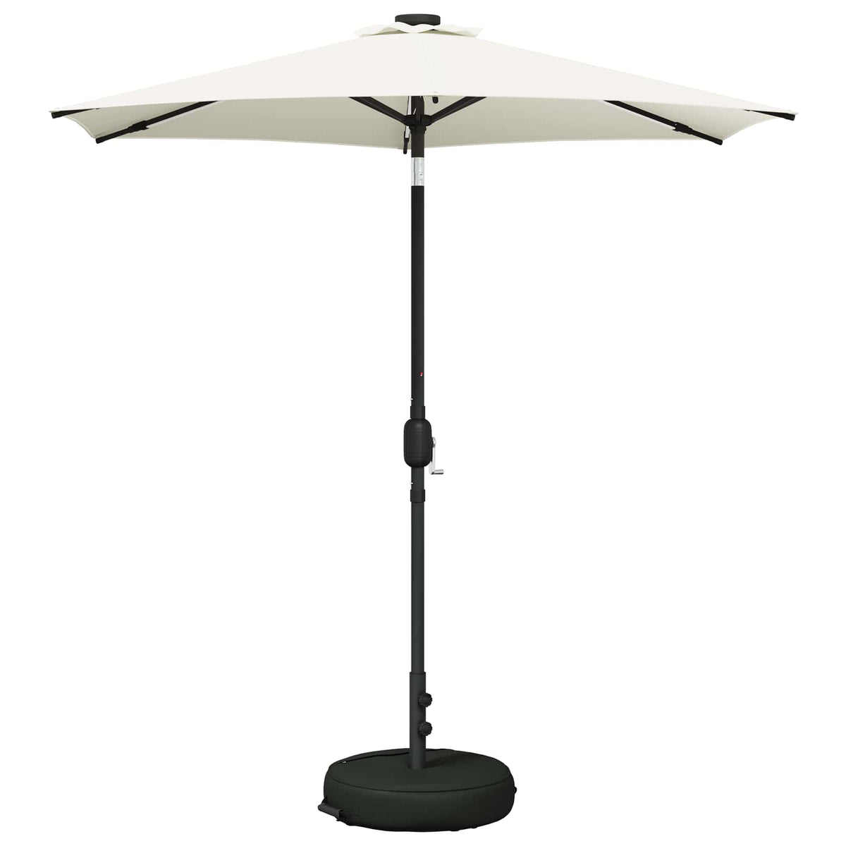 Haveparasol med LED lys og fod 230 x 230 cm Polyester