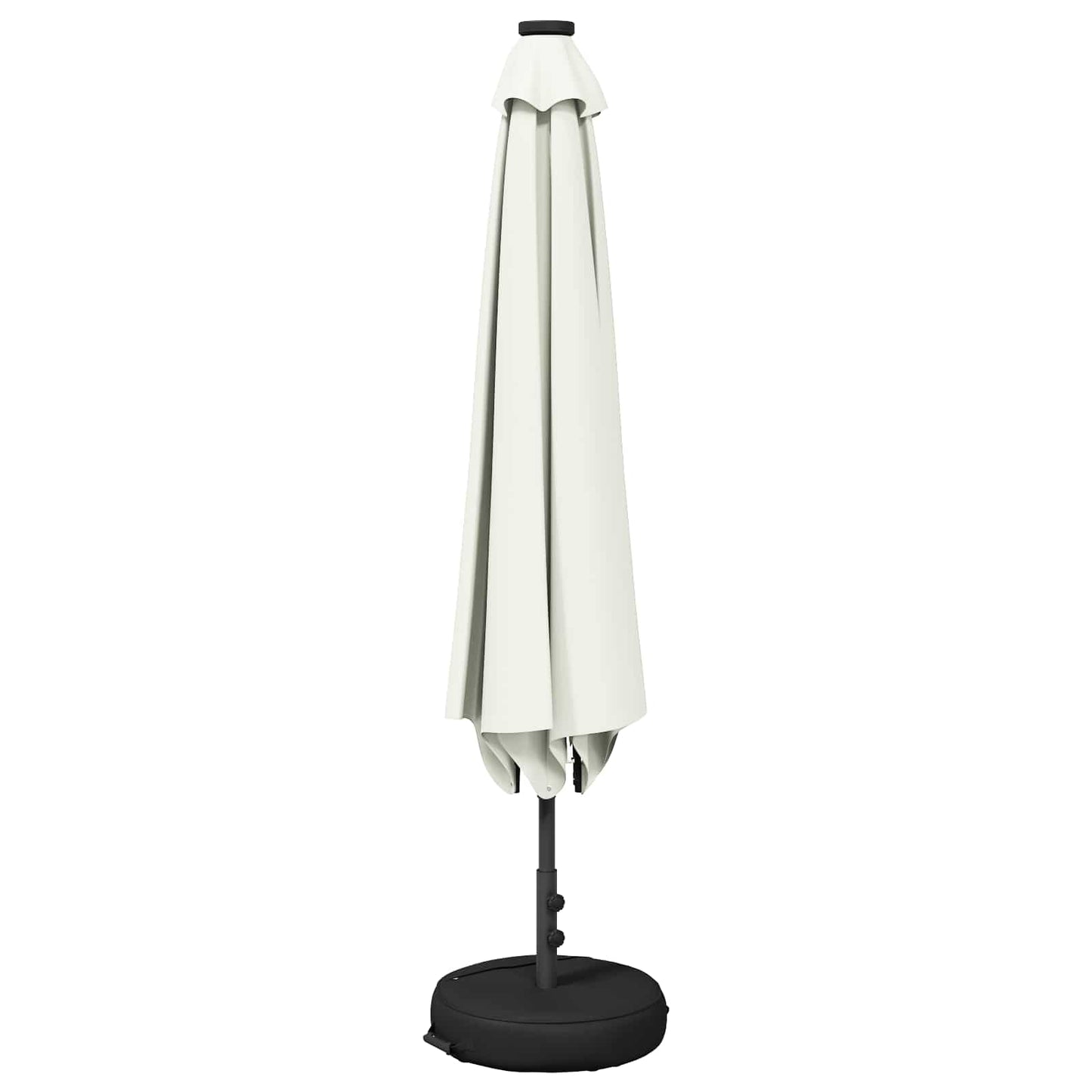 Haveparasol med LED lys og fod 230 x 230 cm Polyester