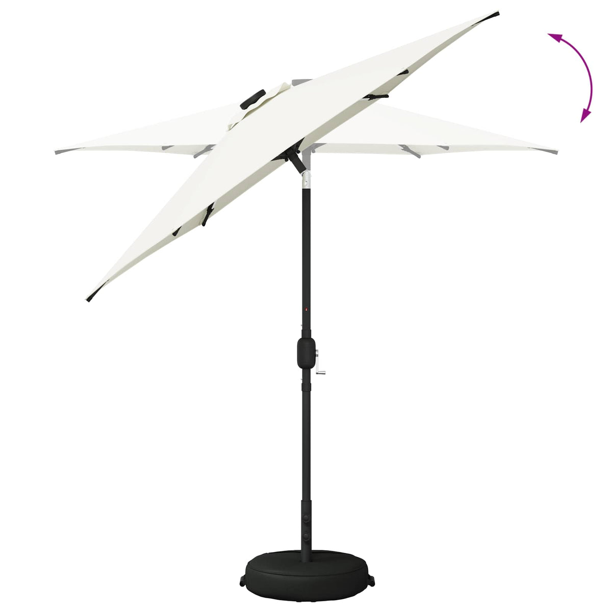 Haveparasol med LED lys og fod 230 x 230 cm Polyester