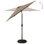 Haveparasol med LED lys og fod 230 x 230 cm Polyester Gråbrun