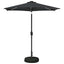 Haveparasol med LED lys og fod 230 x 230 cm Polyester Antracit