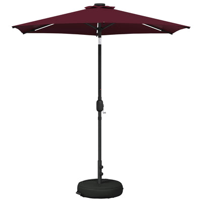 Haveparasol med LED lys og fod 230 x 230 cm Polyester