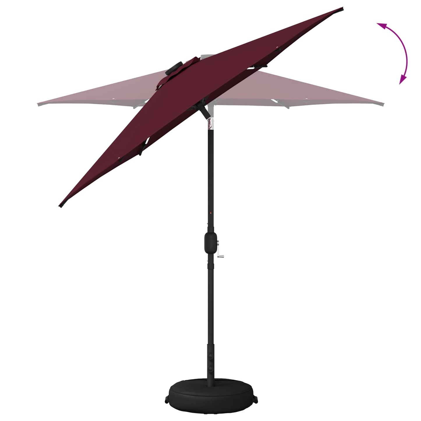 Haveparasol med LED lys og fod 230 x 230 cm Polyester