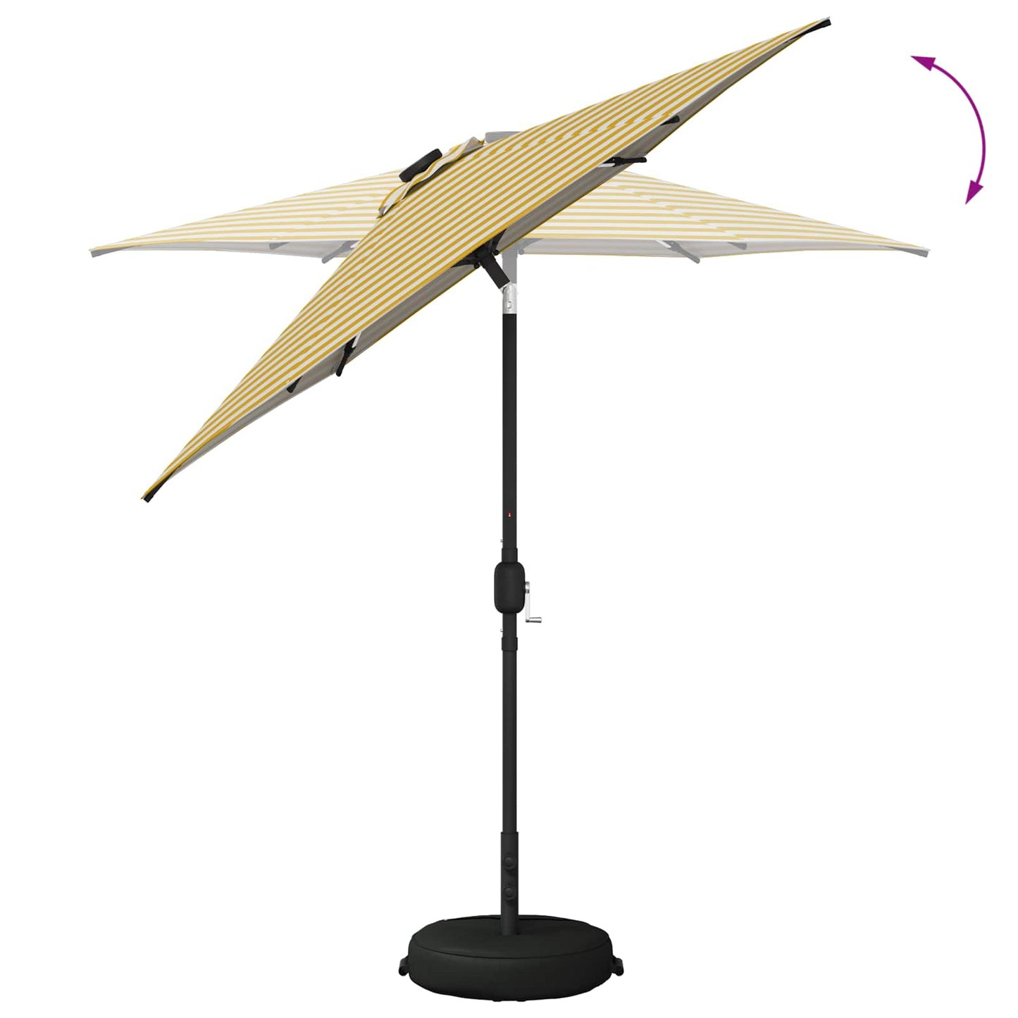Haveparasol med LED lys og fod 230 x 230 cm Polyester