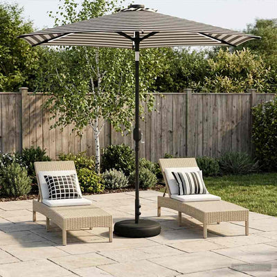 Haveparasol med LED lys og fod 230 x 230 cm Polyester