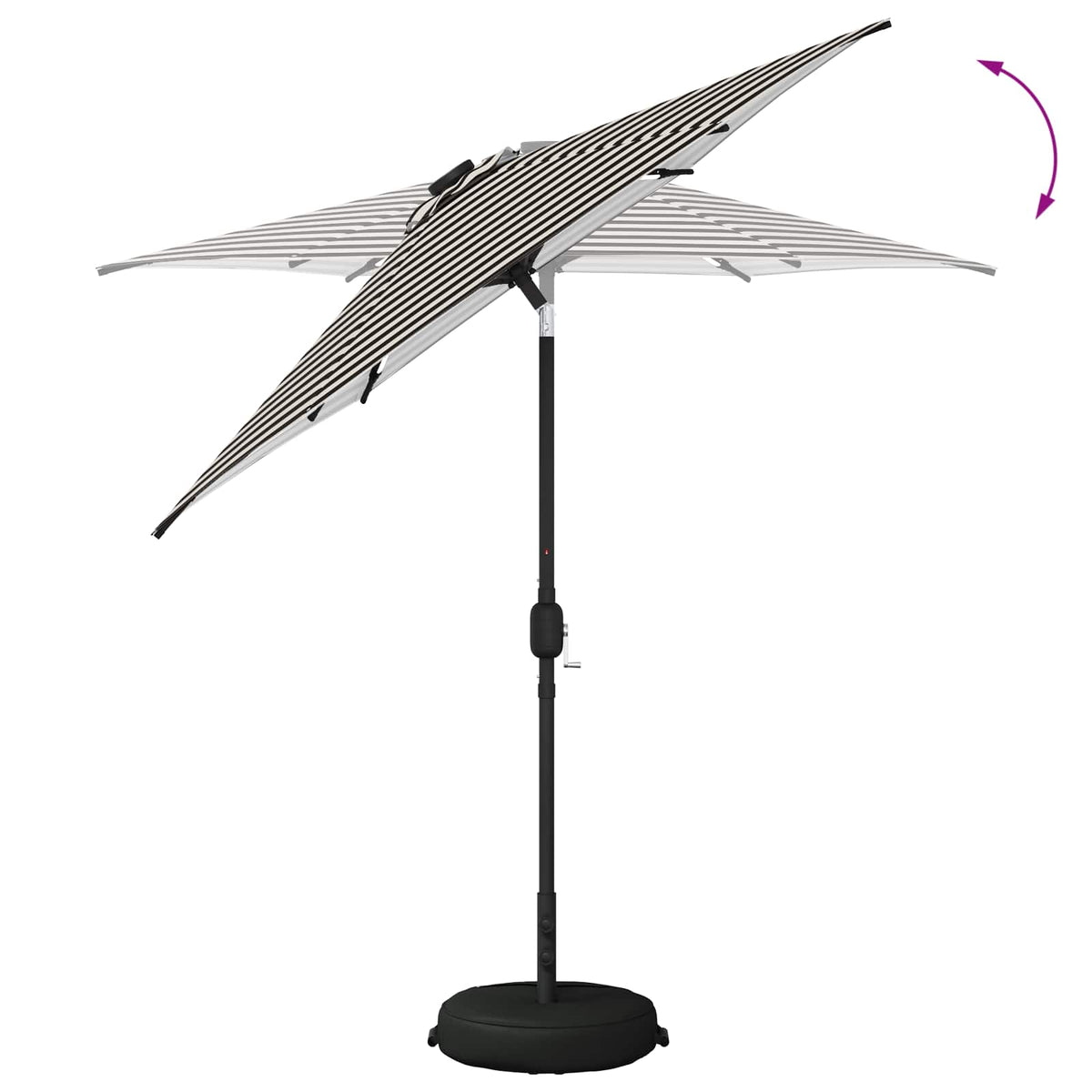 Haveparasol med LED lys og fod 230 x 230 cm Polyester