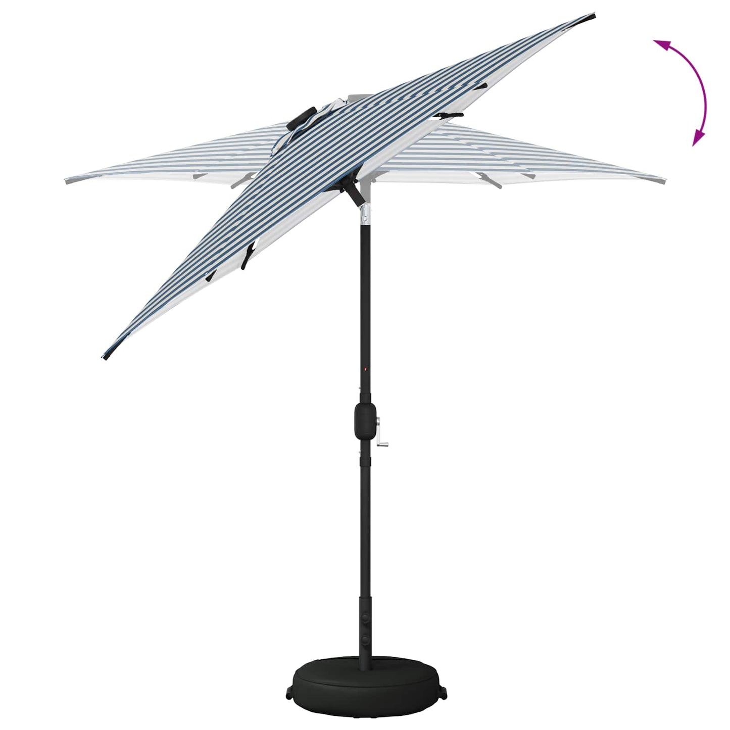 Haveparasol med LED lys og fod 230 x 230 cm Polyester