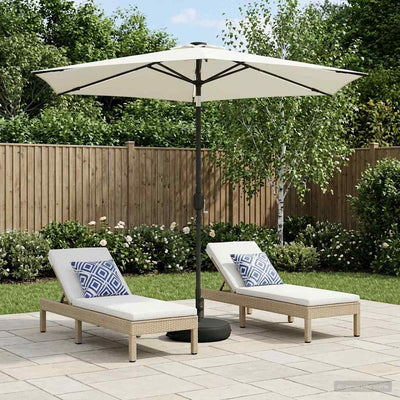 Haveparasol med LED lys og fod 270 x 270 cm Polyester
