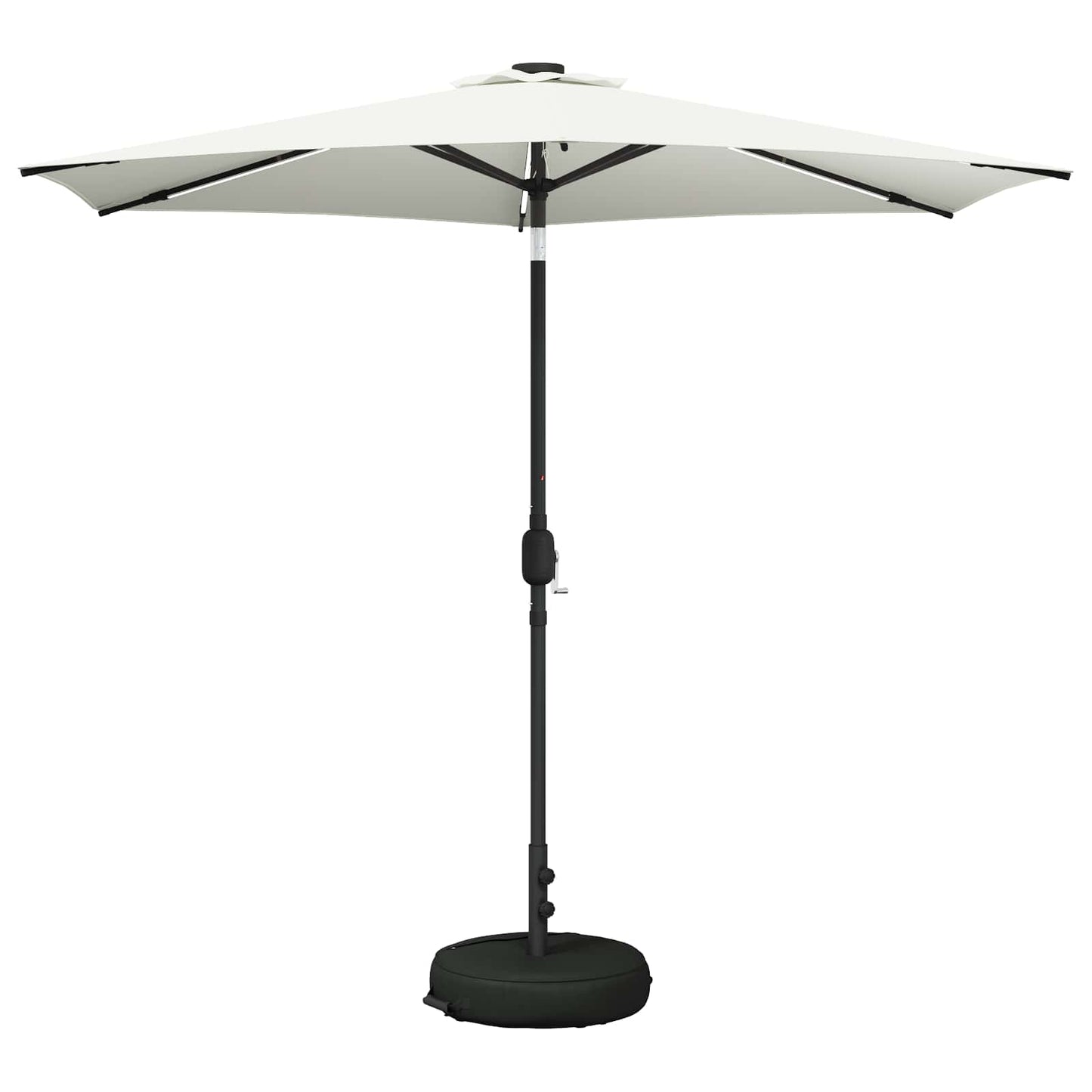 Haveparasol med LED lys og fod 270 x 270 cm Polyester