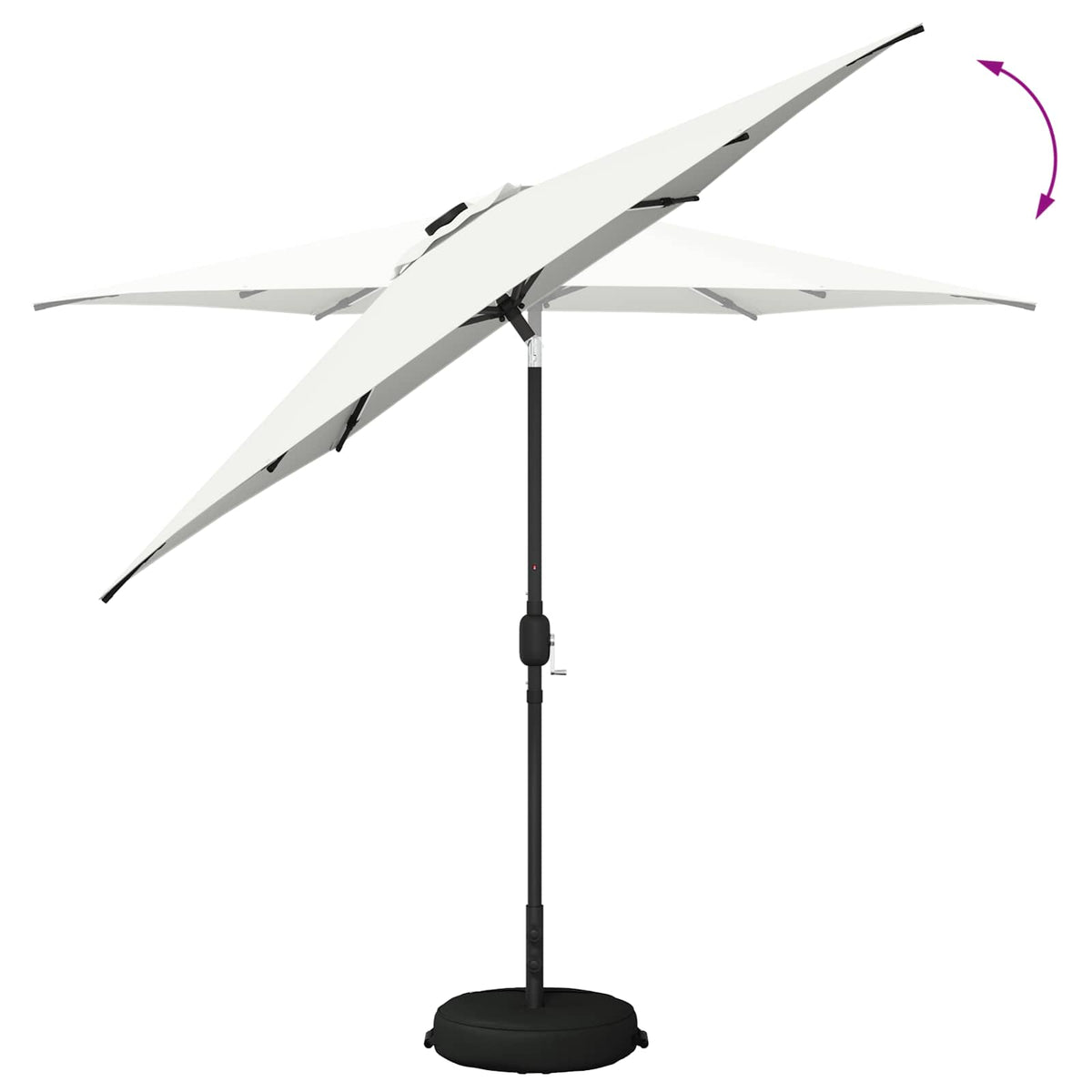 Haveparasol med LED lys og fod 270 x 270 cm Polyester