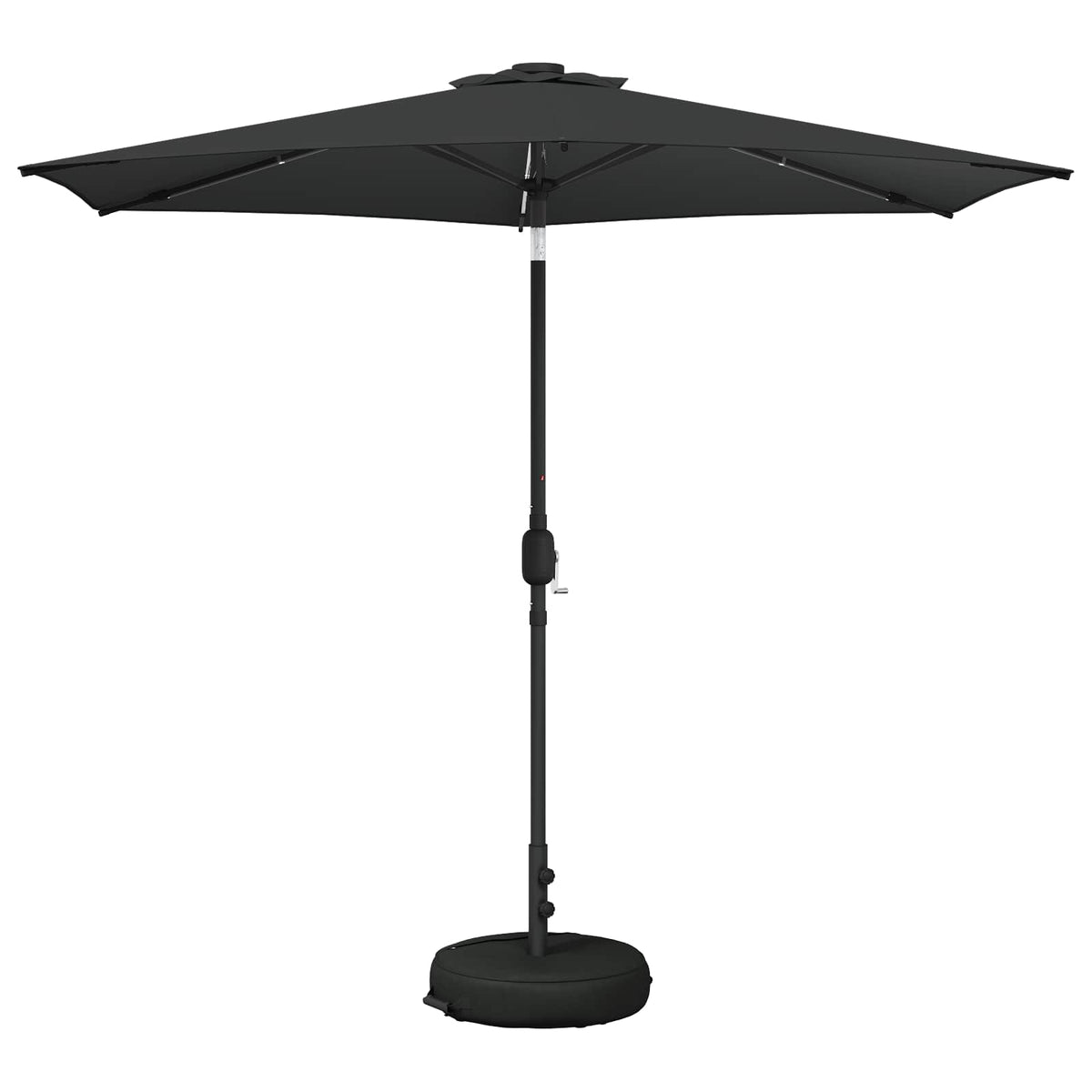 Haveparasol med LED lys og fod 270 x 270 cm Polyester Antracit