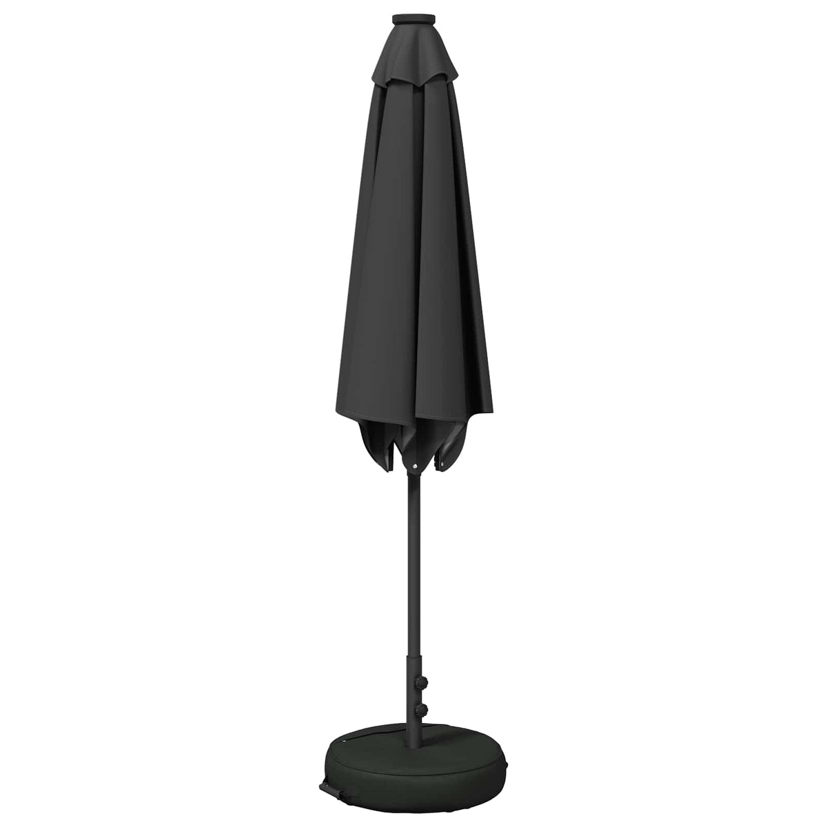 Haveparasol med LED lys og fod 270 x 270 cm Polyester Antracit