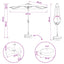 Haveparasol med LED lys og fod 270 x 270 cm Polyester Antracit