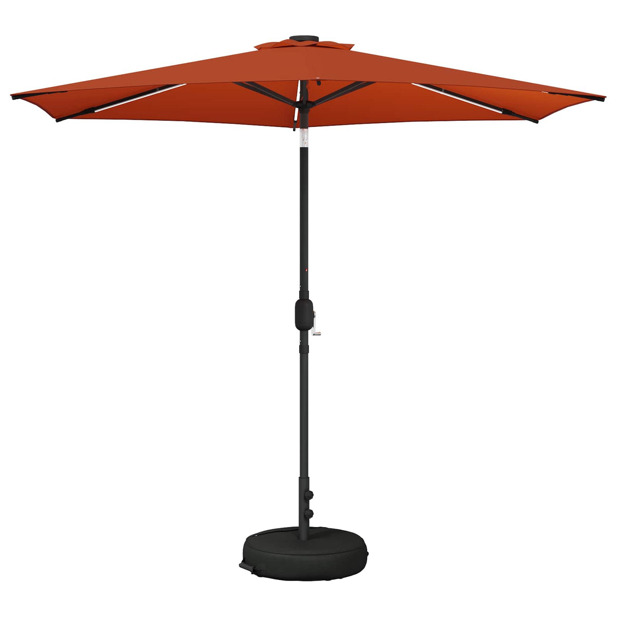Haveparasol med LED lys og fod 270 x 270 cm Polyester