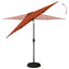 Haveparasol med LED lys og fod 270 x 270 cm Polyester