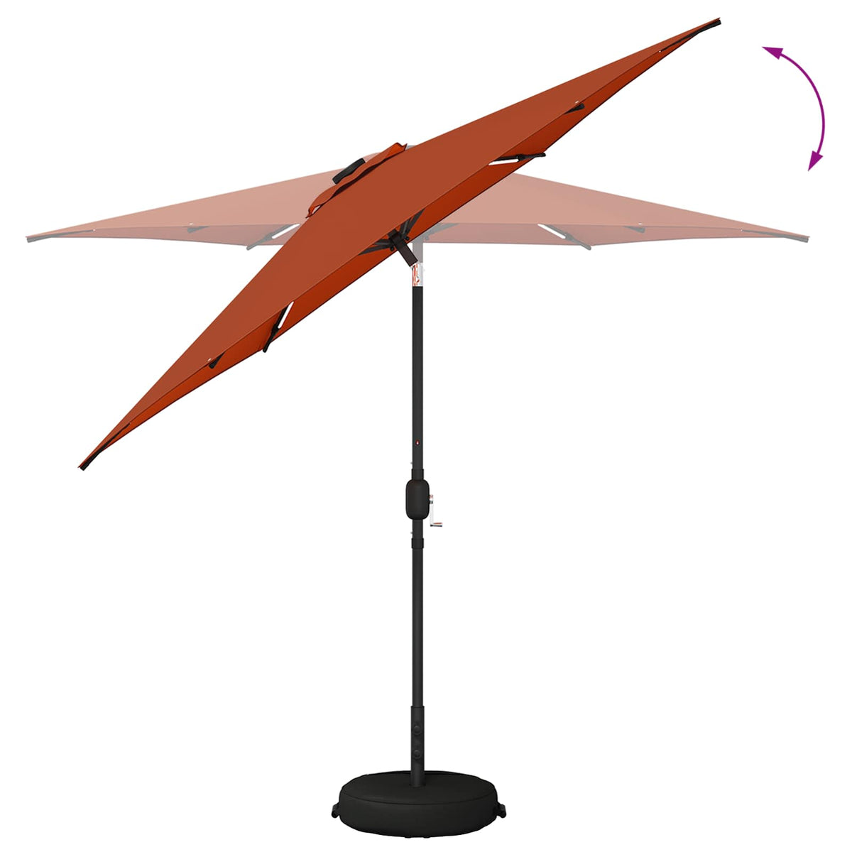 Haveparasol med LED lys og fod 270 x 270 cm Polyester