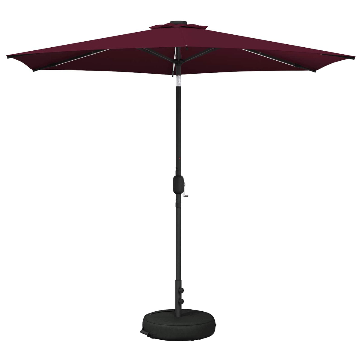 Haveparasol med LED lys og fod 270 x 270 cm Polyester