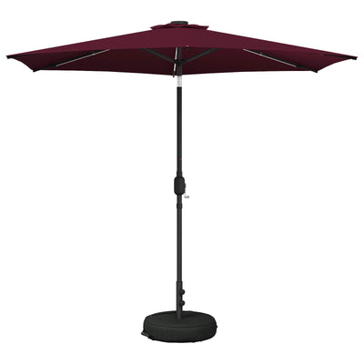 Haveparasol med LED lys og fod 270 x 270 cm Polyester