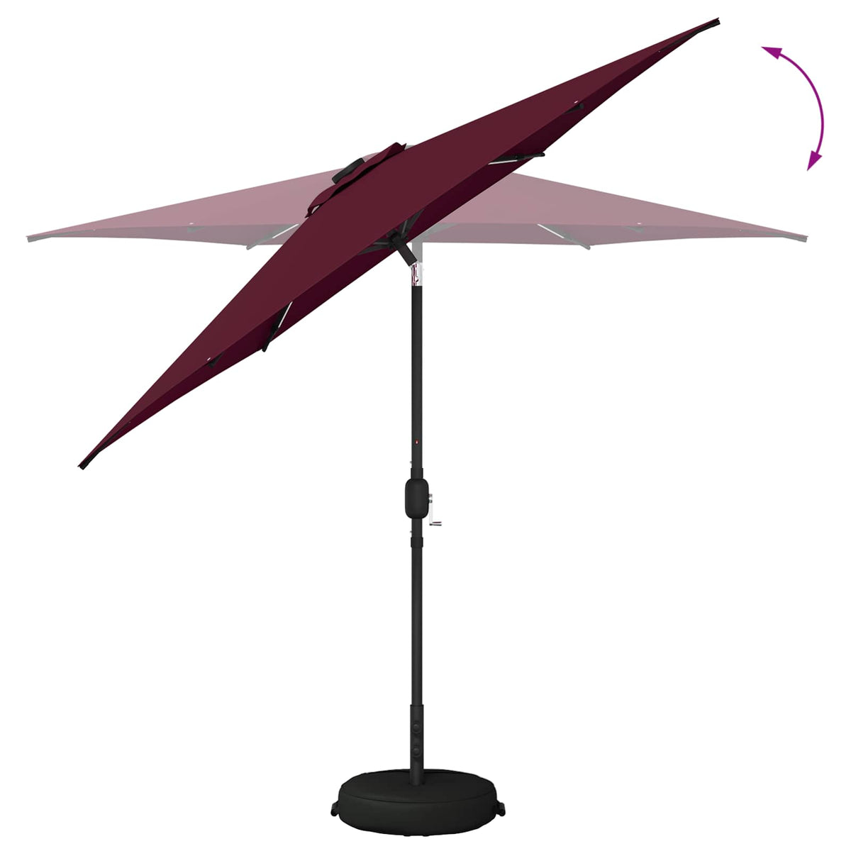 Haveparasol med LED lys og fod 270 x 270 cm Polyester