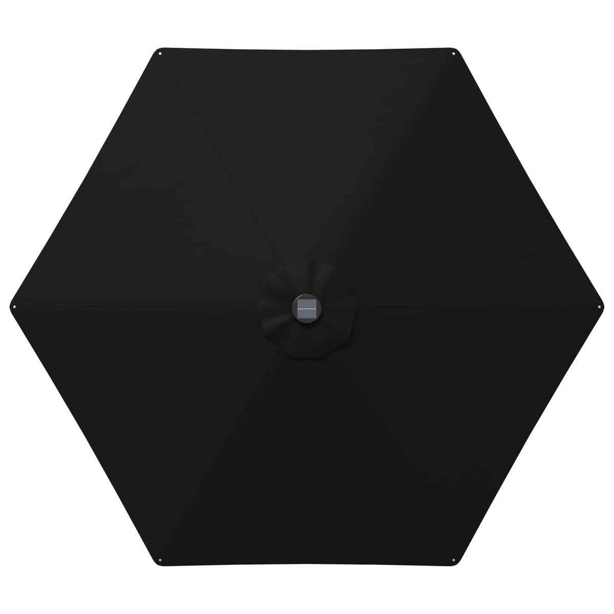 Haveparasol med LED lys og fod 270 x 270 cm Polyester Sort